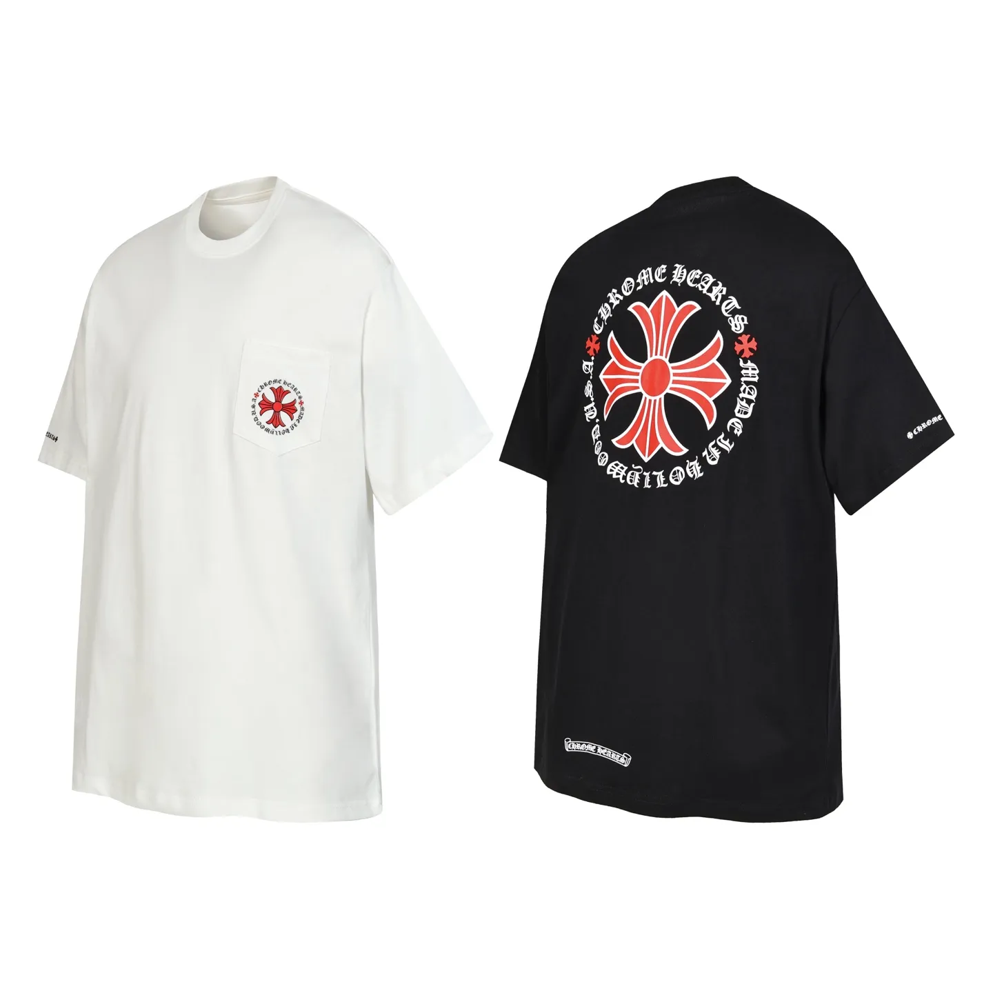 P150 Cross-border running quantity model, please do not place an order if you are pursuing quality - Chrome Hearts/Chrome Heart Cross Sanskrit short-sleeved T-shirt - High weight, high density and high quality. The wool is soft, delicate and skin-friendly. It feels soft and silky. It has excellent warmth and skin-friendly properties. - Customized weaving and dyeing, no color difference. No matter the fabric or workmanship details, it is better than the ordinary version on the market. -Colour: black white -Size: S M L XL